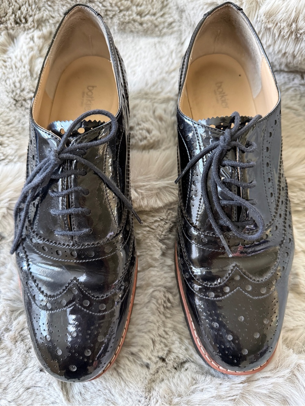 Botkier Patent Leather Playform Oxfords